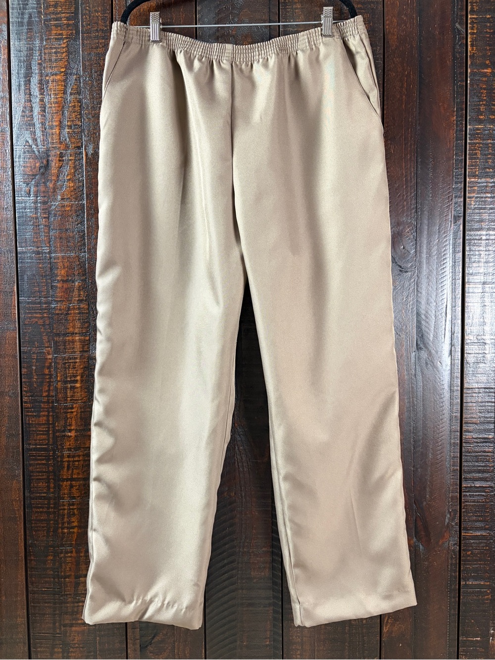 Karen Scott Women's Shiny Taupe Comfort Waist Pull On Pants XL